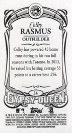 2014 Topps Gypsy Queen - Mini #34 Colby Rasmus Back