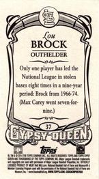 2014 Topps Gypsy Queen - Mini #37 Lou Brock Back