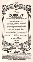 2014 Topps Gypsy Queen - Mini #73 Ben Zobrist Back