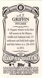 2014 Topps Gypsy Queen - Mini #102 A.J. Griffin Back