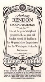 2014 Topps Gypsy Queen - Mini #110 Anthony Rendon Back