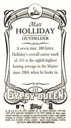 2014 Topps Gypsy Queen - Mini #112 Matt Holliday Back