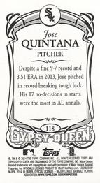 2014 Topps Gypsy Queen - Mini #118 Jose Quintana Back