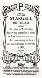 2014 Topps Gypsy Queen - Mini #136 Willie Stargell Back
