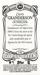 2014 Topps Gypsy Queen - Mini #138 Curtis Granderson Back
