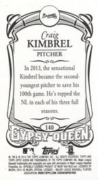2014 Topps Gypsy Queen - Mini #140 Craig Kimbrel Back