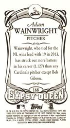 2014 Topps Gypsy Queen - Mini #168 Adam Wainwright Back