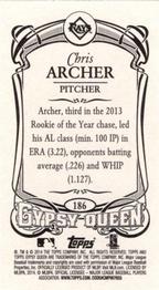 2014 Topps Gypsy Queen - Mini #186 Chris Archer Back