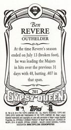 2014 Topps Gypsy Queen - Mini #201 Ben Revere Back