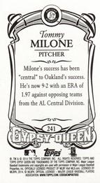 2014 Topps Gypsy Queen - Mini #241 Tommy Milone Back