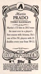2014 Topps Gypsy Queen - Mini #259 Martin Prado Back
