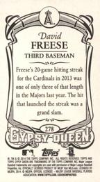 2014 Topps Gypsy Queen - Mini #278 David Freese Back