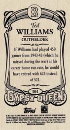 2014 Topps Gypsy Queen - Mini #304 Ted Williams Back