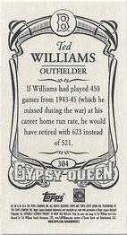 2014 Topps Gypsy Queen - Mini #304 Ted Williams Back