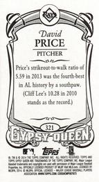 2014 Topps Gypsy Queen - Mini #321 David Price Back