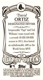 2014 Topps Gypsy Queen - Mini #329 David Ortiz Back