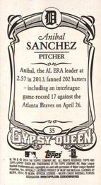 2014 Topps Gypsy Queen - Mini #35 Anibal Sanchez Back