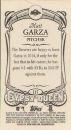 2014 Topps Gypsy Queen - Mini #117 Matt Garza Back