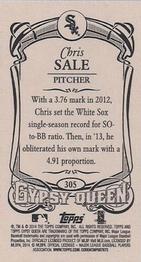 2014 Topps Gypsy Queen - Mini #305 Chris Sale Back