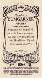 2014 Topps Gypsy Queen - Mini #326 Madison Bumgarner Back