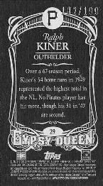 2014 Topps Gypsy Queen - Mini Black #29 Ralph Kiner Back