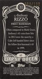 2014 Topps Gypsy Queen - Mini Black #63 Anthony Rizzo Back
