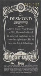 2014 Topps Gypsy Queen - Mini Black #83 Ian Desmond Back