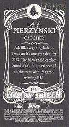 2014 Topps Gypsy Queen - Mini Black #166 A.J. Pierzynski Back