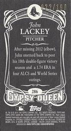 2014 Topps Gypsy Queen - Mini Black #286 John Lackey Back