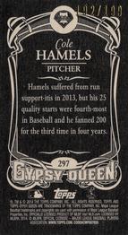 2014 Topps Gypsy Queen - Mini Black #297 Cole Hamels Back