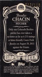 2014 Topps Gypsy Queen - Mini Black #262 Jhoulys Chacin Back