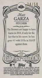 2014 Topps Gypsy Queen - Mini Sepia #117 Matt Garza Back