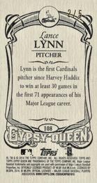 2014 Topps Gypsy Queen - Mini Wood #108 Lance Lynn Back