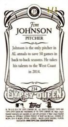 2014 Topps Gypsy Queen - Mini Leather #234 Jim Johnson Back