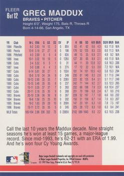 1997 Fleer - Decade of Excellence #6 Greg Maddux Back
