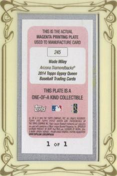 2014 Topps Gypsy Queen - Mini Framed Printing Plates Magenta #245 Wade Miley Back