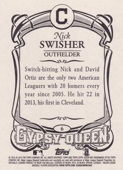 2014 Topps Gypsy Queen - Framed Blue #6 Nick Swisher Back