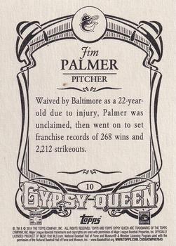 2014 Topps Gypsy Queen - Framed Blue #10 Jim Palmer Back