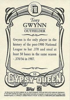 2014 Topps Gypsy Queen - Framed Blue #53 Tony Gwynn Back