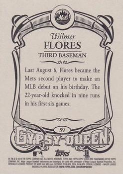 2014 Topps Gypsy Queen - Framed Blue #59 Wilmer Flores Back