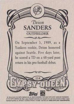 2014 Topps Gypsy Queen - Framed Blue #114 Deion Sanders Back