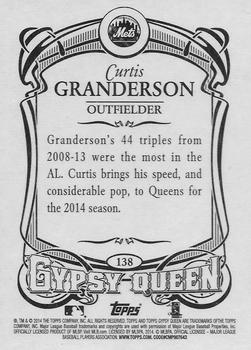 2014 Topps Gypsy Queen - Framed Blue #138 Curtis Granderson Back