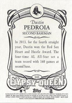 2014 Topps Gypsy Queen - Framed Blue #143 Dustin Pedroia Back