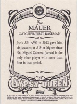 2014 Topps Gypsy Queen - Framed Blue #157 Joe Mauer Back