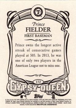 2014 Topps Gypsy Queen - Framed Blue #172 Prince Fielder Back