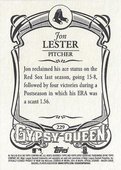 2014 Topps Gypsy Queen - Framed Blue #229 Jon Lester Back