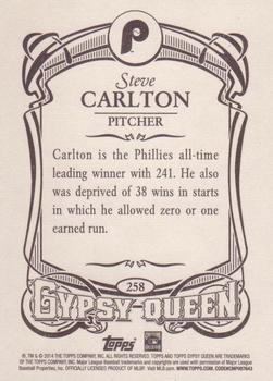 2014 Topps Gypsy Queen - Framed Blue #258 Steve Carlton Back