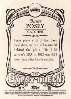 2014 Topps Gypsy Queen - Framed Blue #275 Buster Posey Back