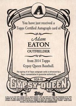2014 Topps Gypsy Queen - Autographs #GQA-AE Adam Eaton Back