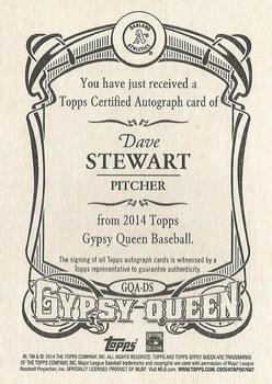2014 Topps Gypsy Queen - Autographs #GQA-DS Dave Stewart Back
